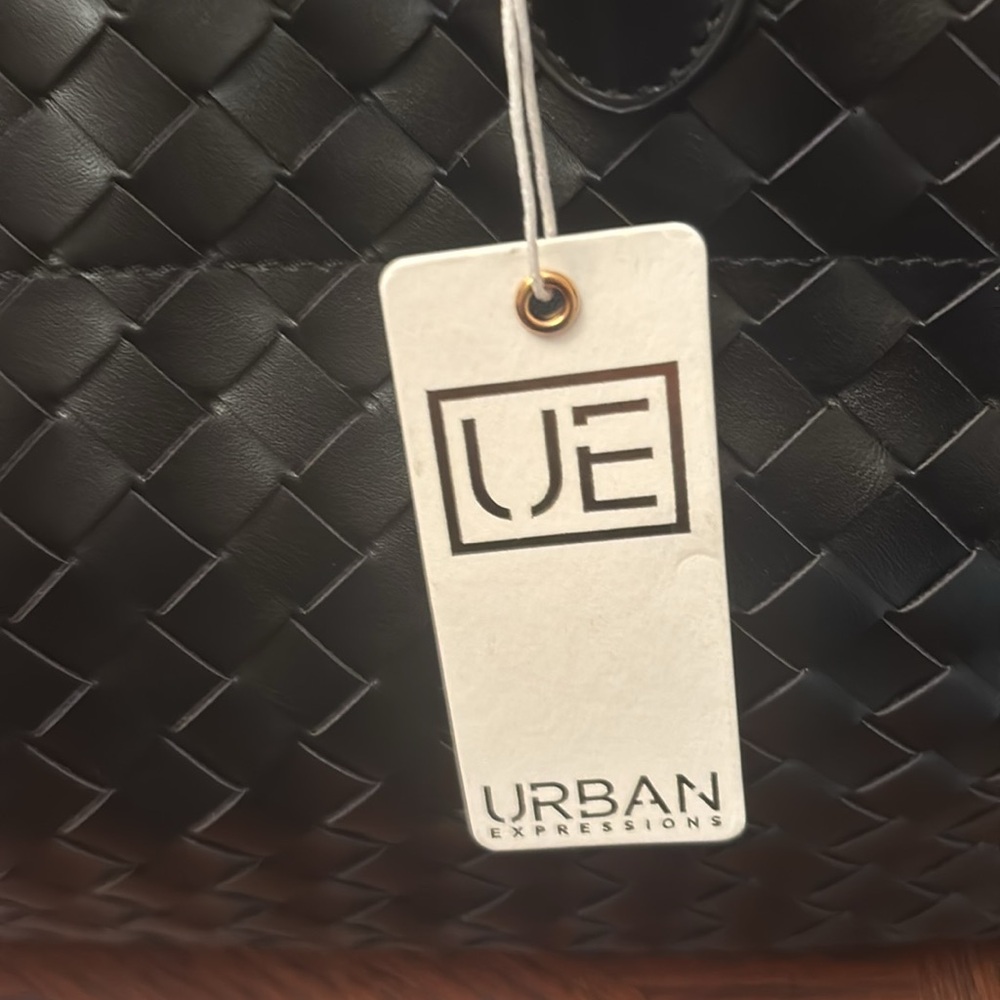 Urban Expressions Rhonda Black Woven Tote Bag - Picture 9 of 10